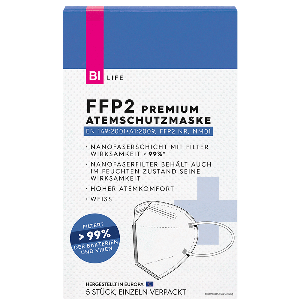 Bild: BI LIFE FFP2 Masken weiss, 5er Pack 