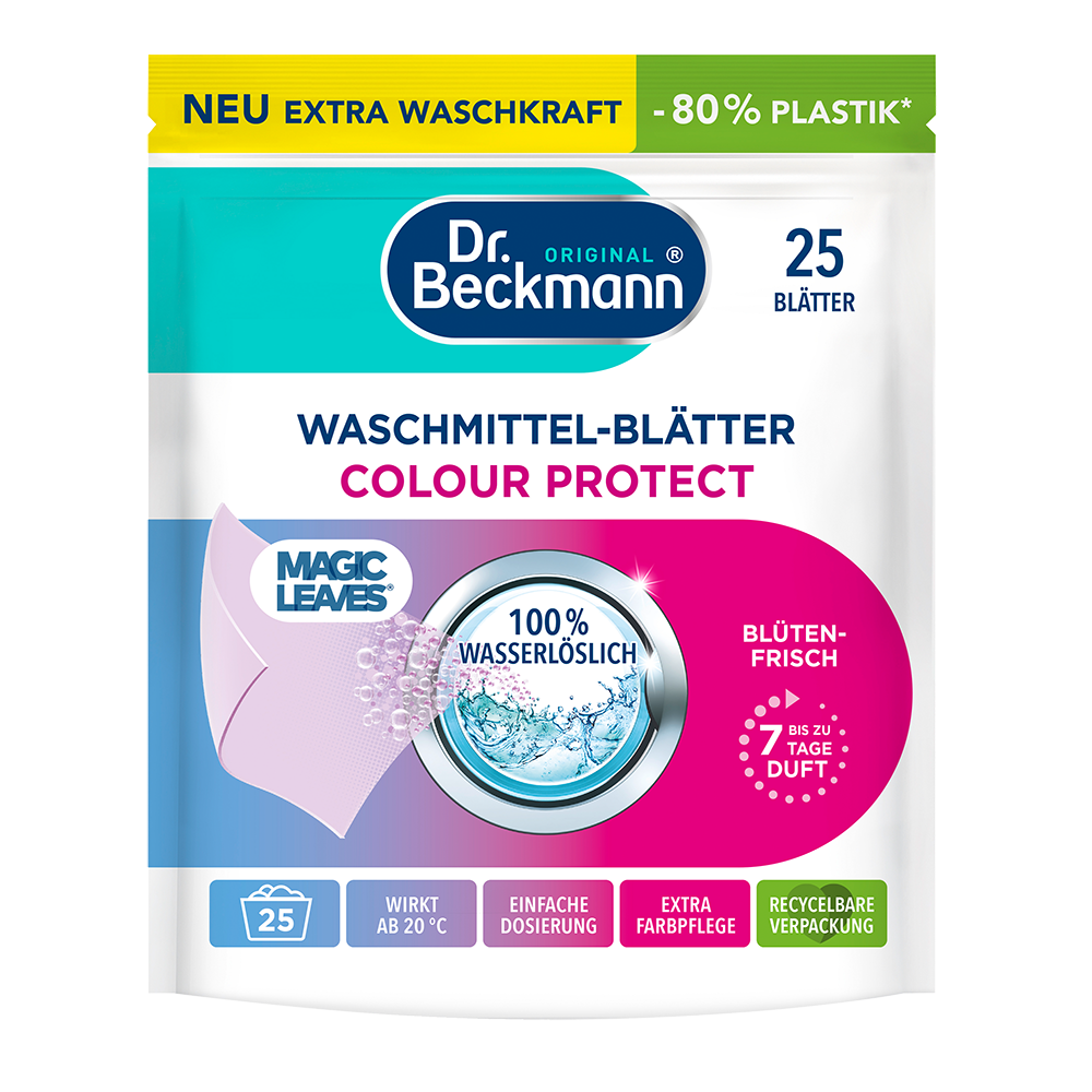 Bild: Dr. Beckmann Magic Leaves Waschmittel Blätter Color Protect 