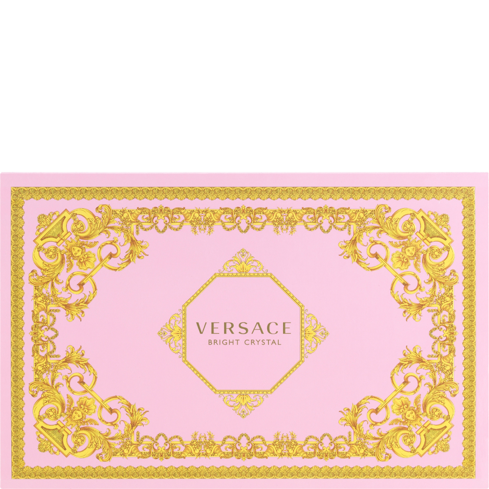 Bild: Versace Bright Crystal Geschenkset Eau de Toilette 90 ml + Duschgel 100 ml + Bodylotion 100 ml + Kosmetiktasche 