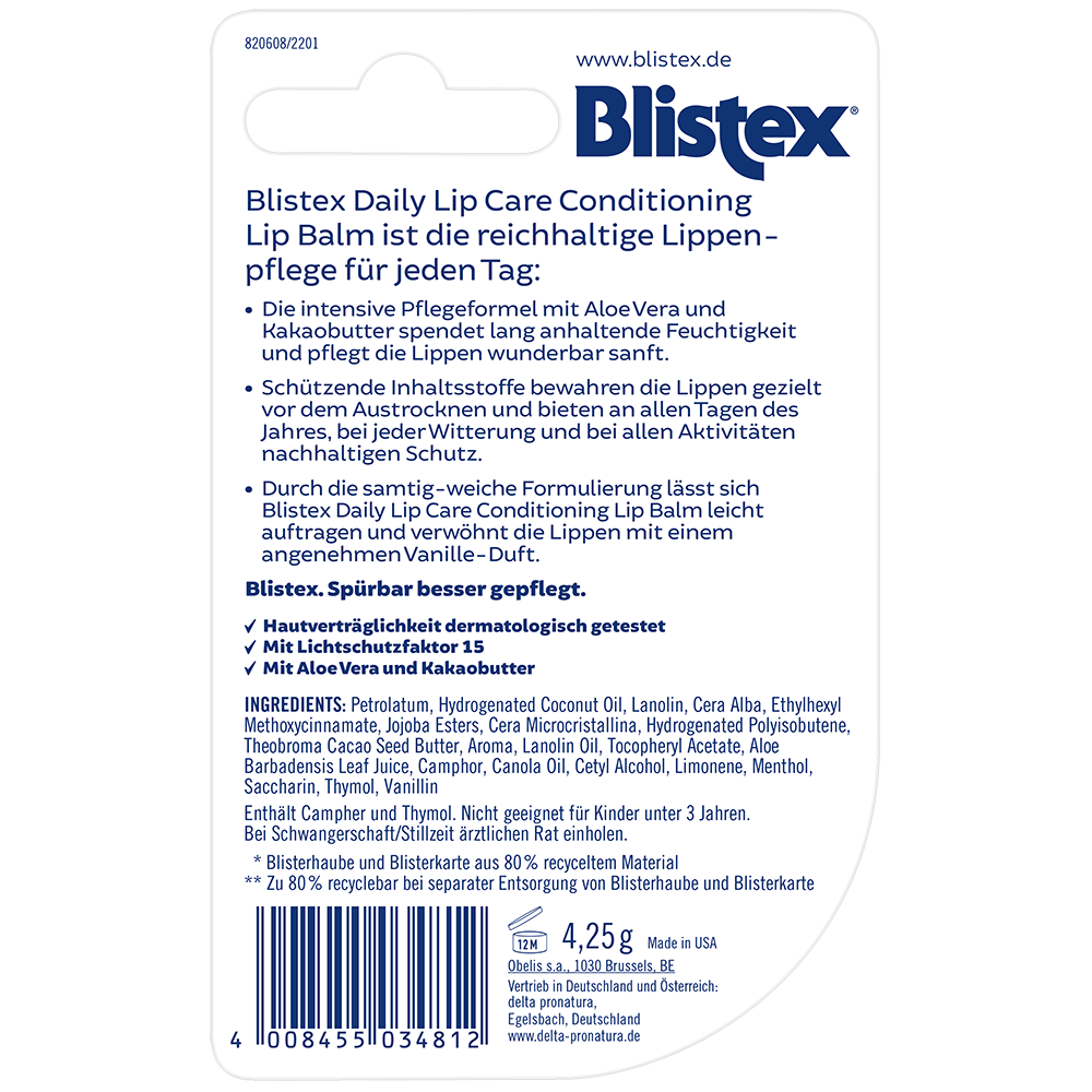 Bild: Blistex Daily Lip Care Conditioning Lip Balm Intensive Care 