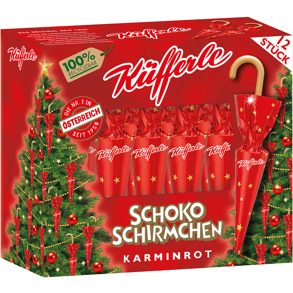 Bild: Küfferle Schoko Schirmchen Kaminrot 