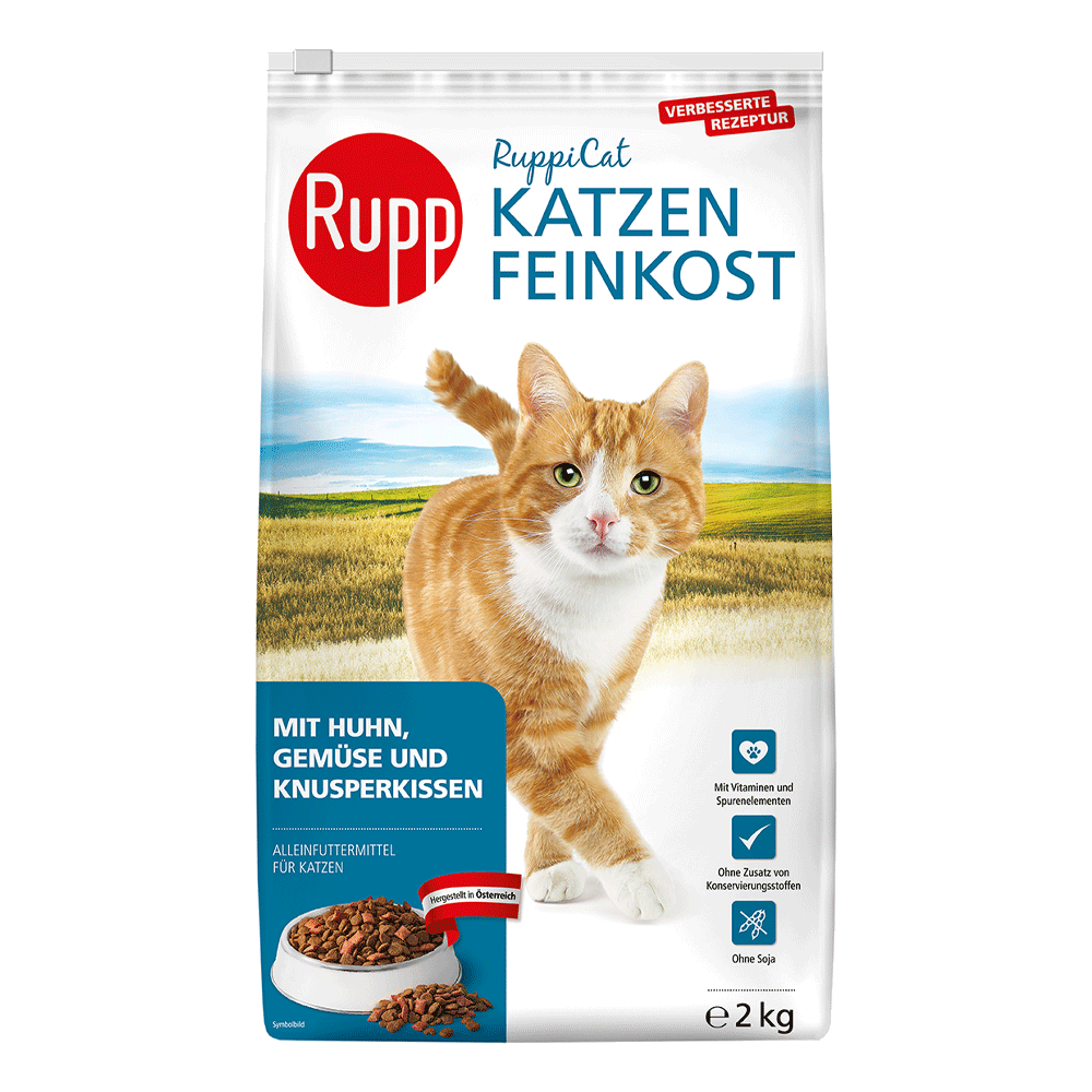 Bild: Rupp Katzen Feinkost mit Huhn, Gemüse und Knusperkissen 