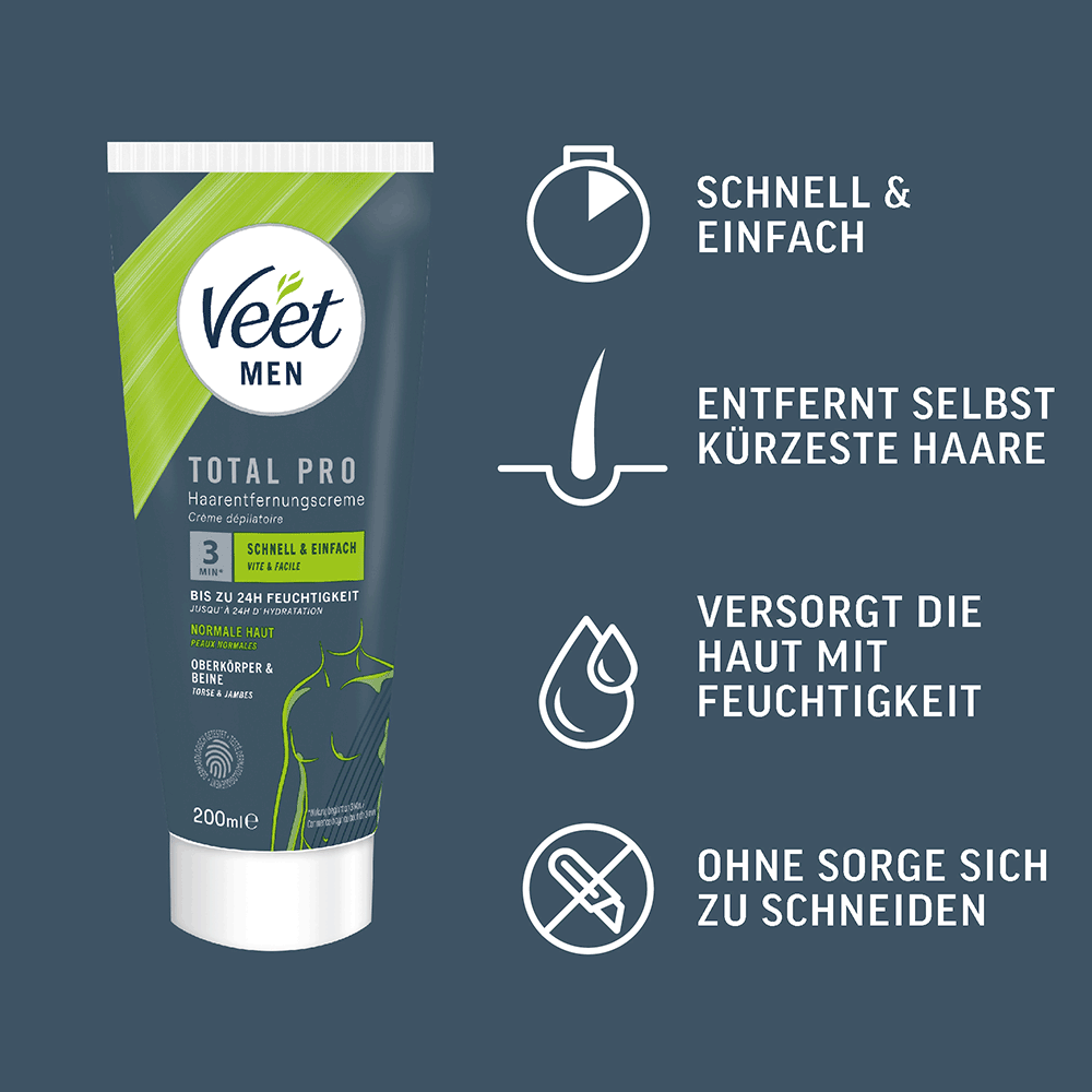 Bild: Veet Men Total Pro Haarentfernungscreme 