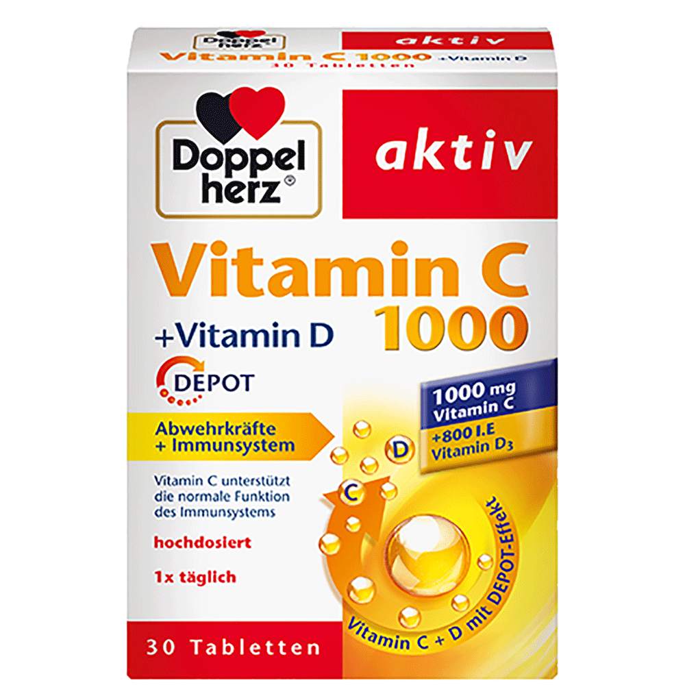 Bild: DOPPELHERZ Vitamin C 1000 + Vitamin D 