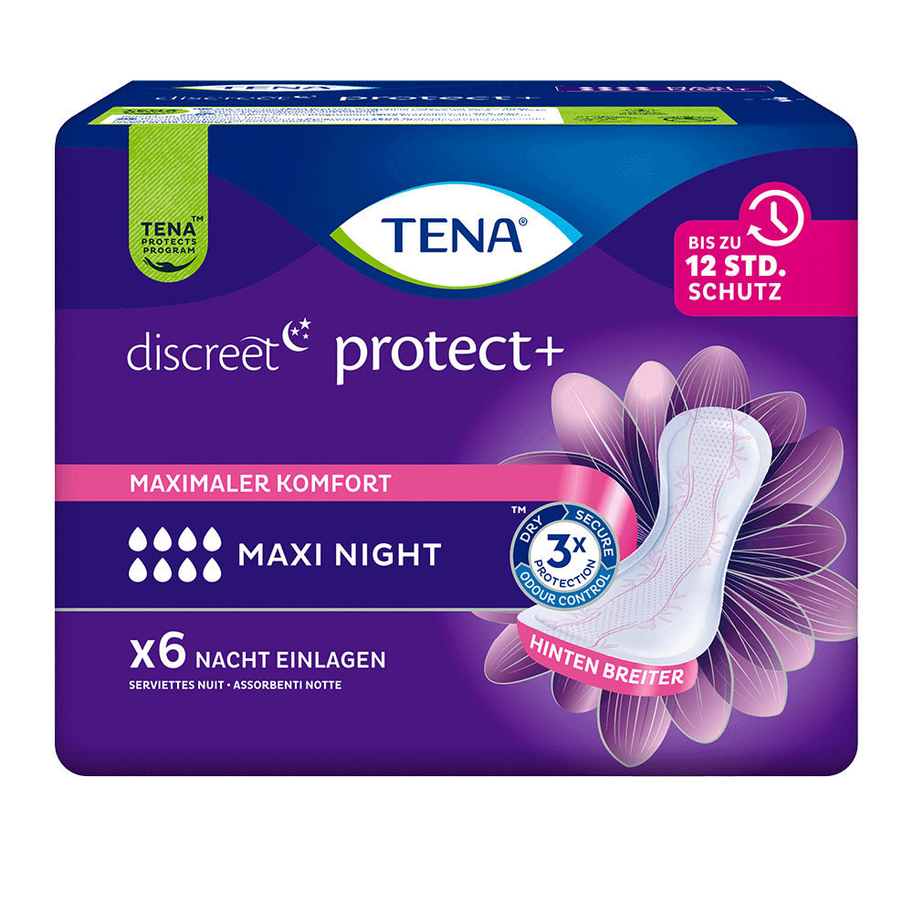 Bild: TENA Discreet Protect+ Nacht Einlagen Maxi Night 