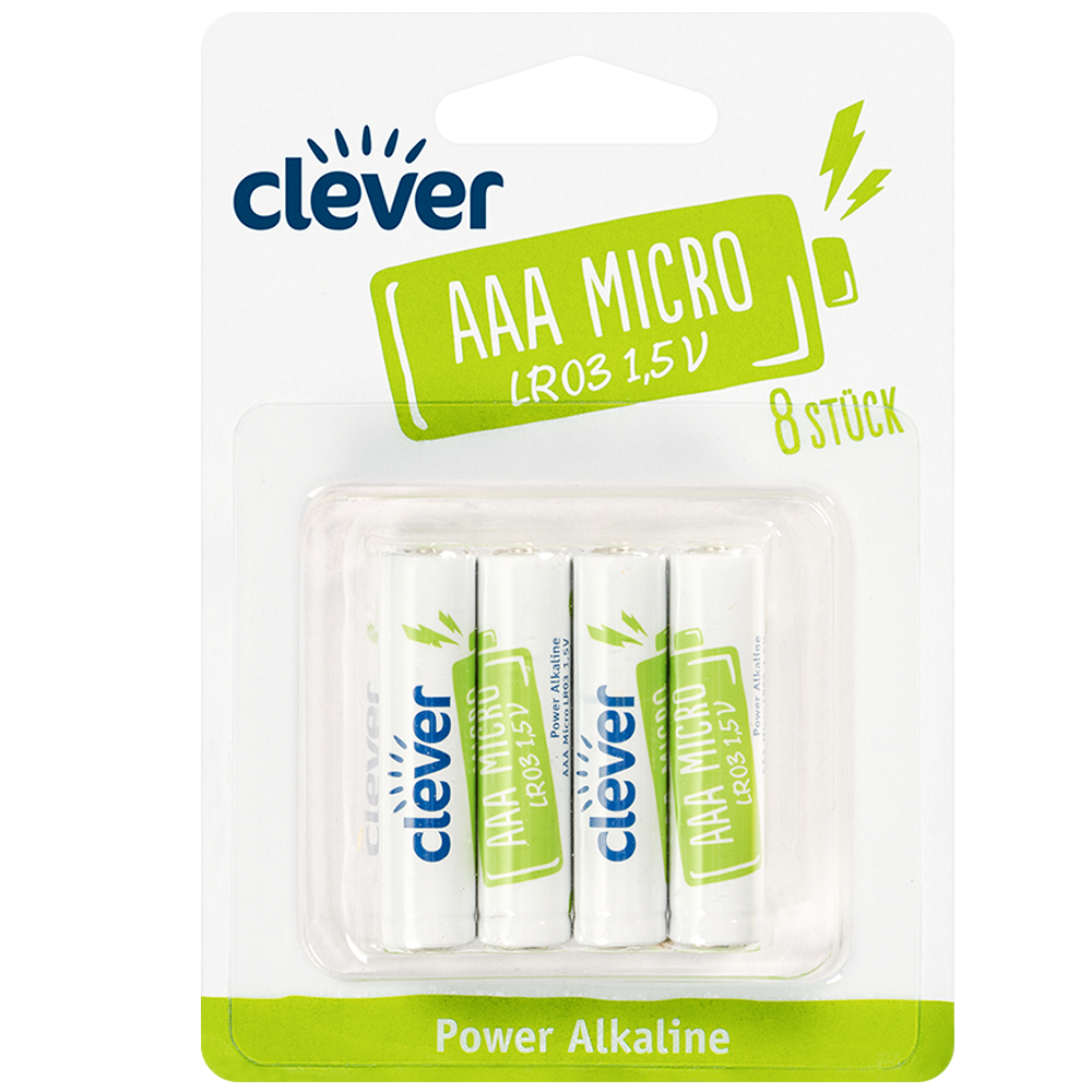 Bild: clever Power Alkaline AAA Micro LR 03 1,5 V Batterien 