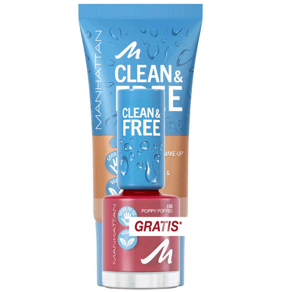 Bild: MANHATTAN Clean & Free Skin Tint + gratis Nail Polish 