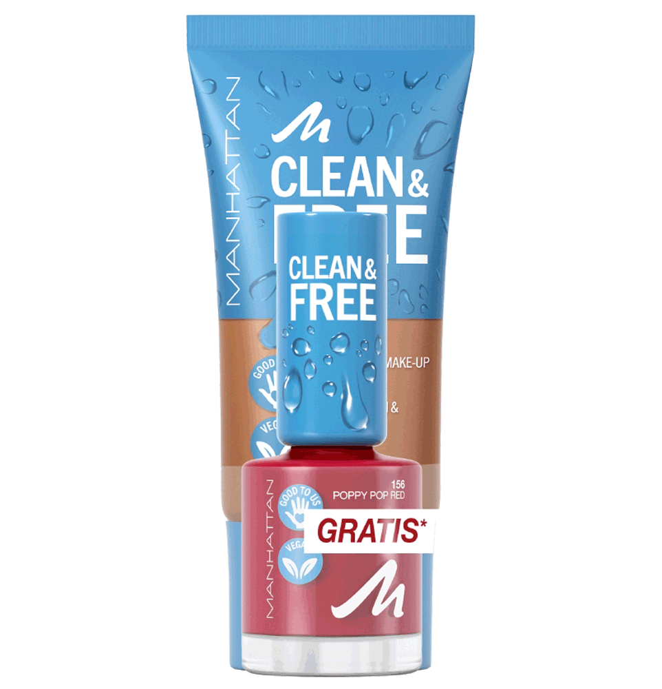 Bild: MANHATTAN Clean & Free Skin Tint + gratis Nail Polish 