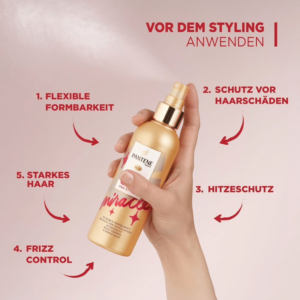 Bild: PANTENE PRO-V Miracle 5-In-1 Pre-Styling Haarspray Mit Hitzeschutz 