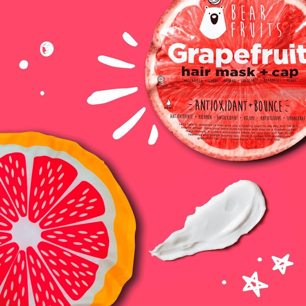 Bild: Bear Fruits Grapefruit Haarmaske mit Haube 