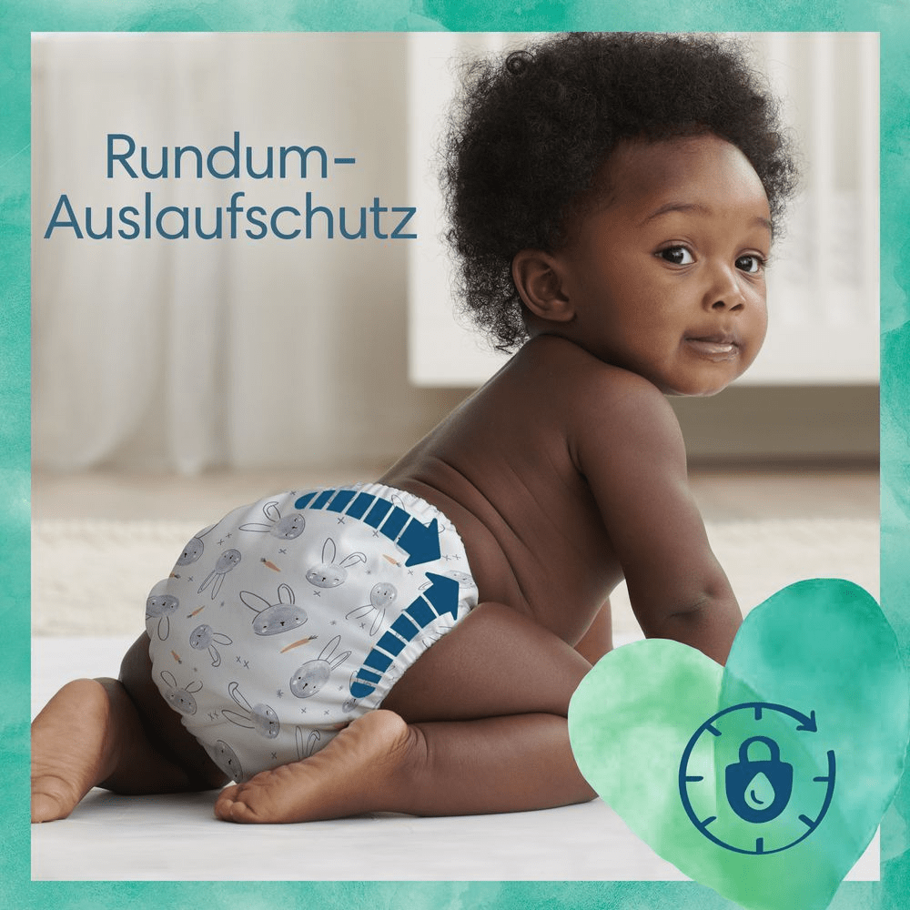 Bild: Pampers Harmonie Hybrid Babywindeln, Probier-Set, Windelüberhose und Einwegeinlagen 