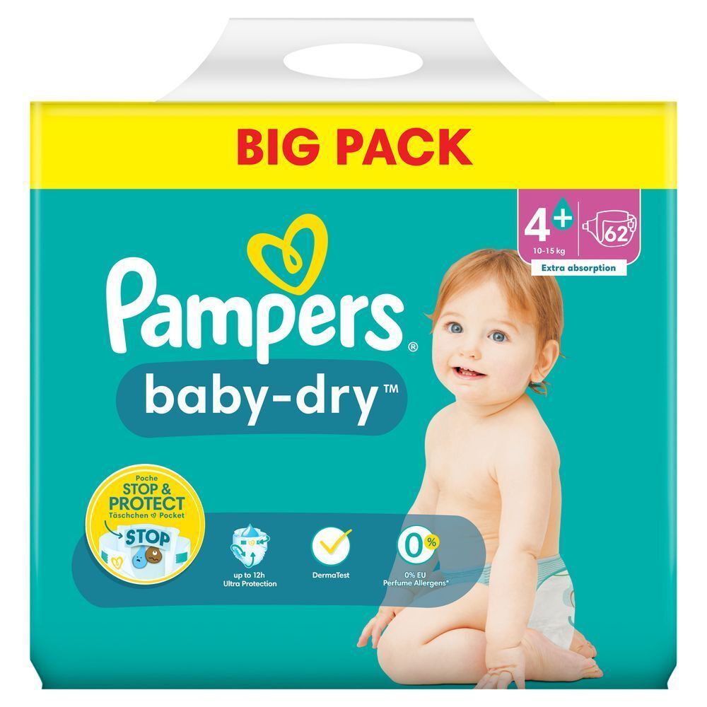 Bild: Pampers Baby-Dry Größe 4+, BIG PACK 