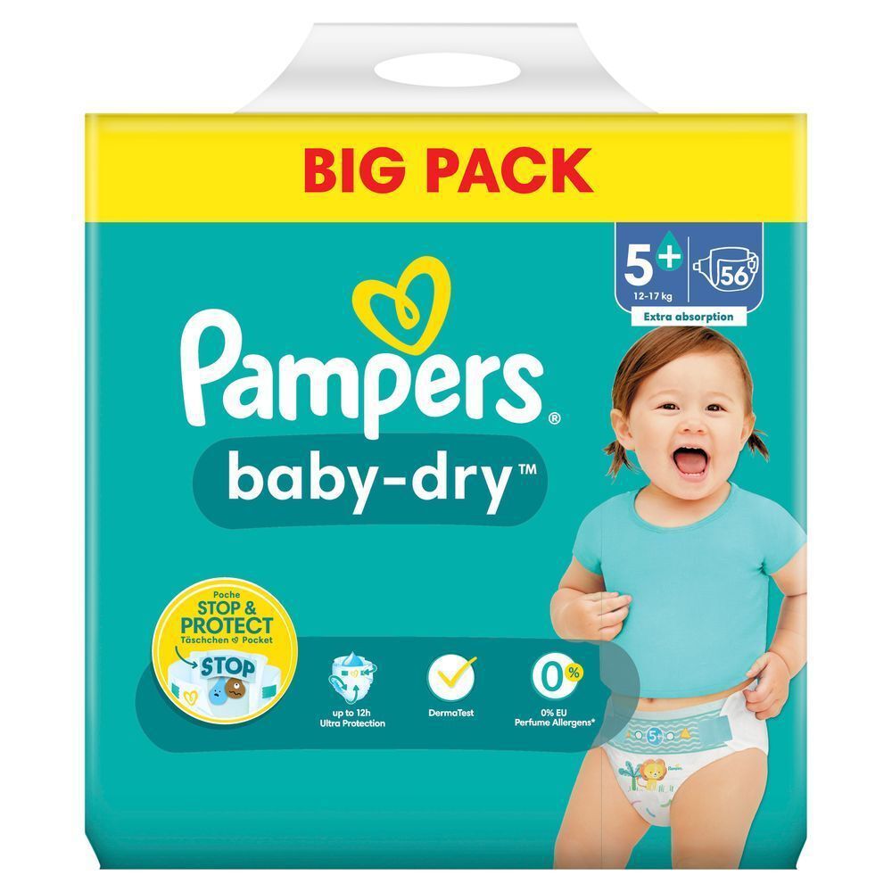 Bild: Pampers Baby-Dry Größe 5+, BIG PACK 