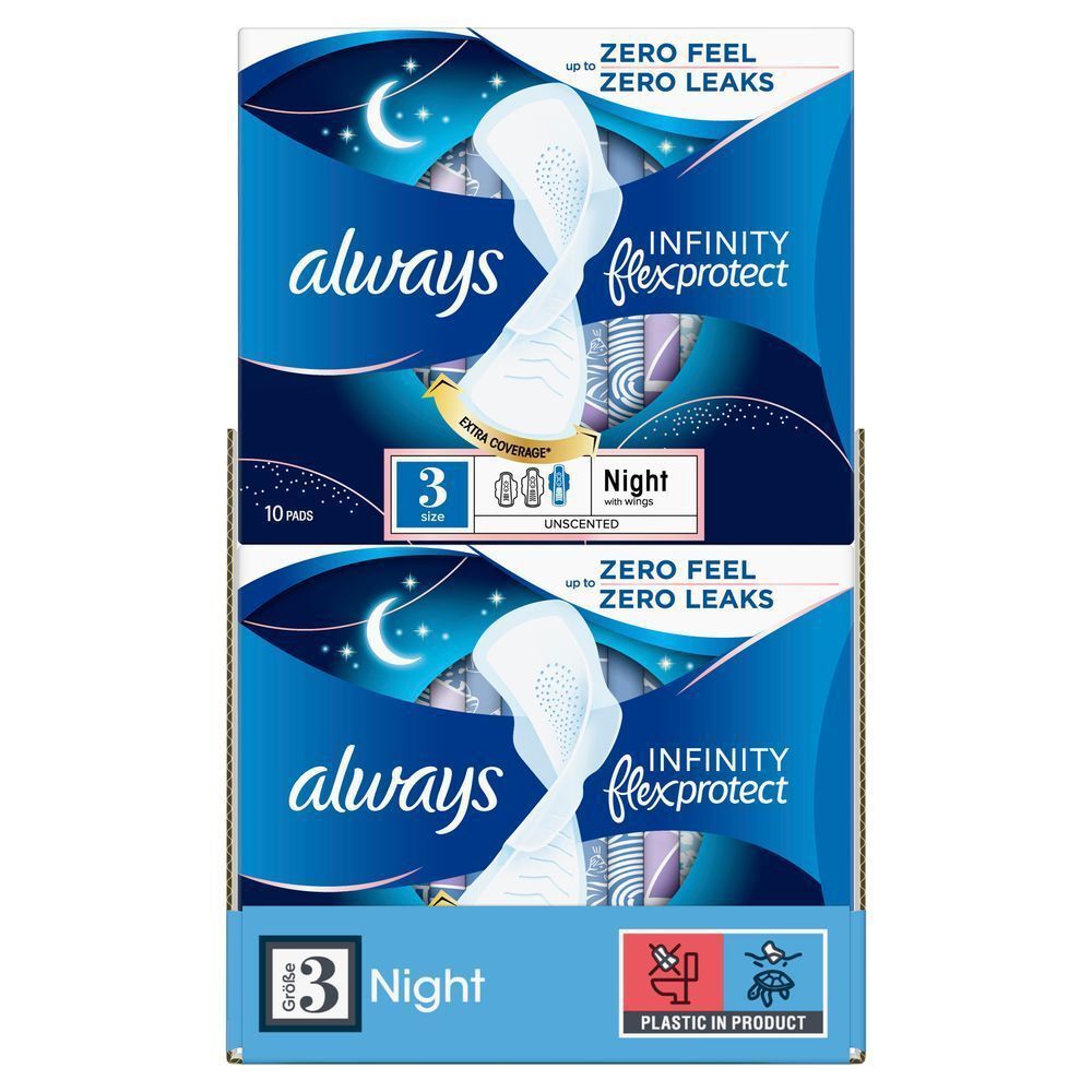 Bild: always Ultra Binde Infinity FlexProtect Night mit Flügeln 