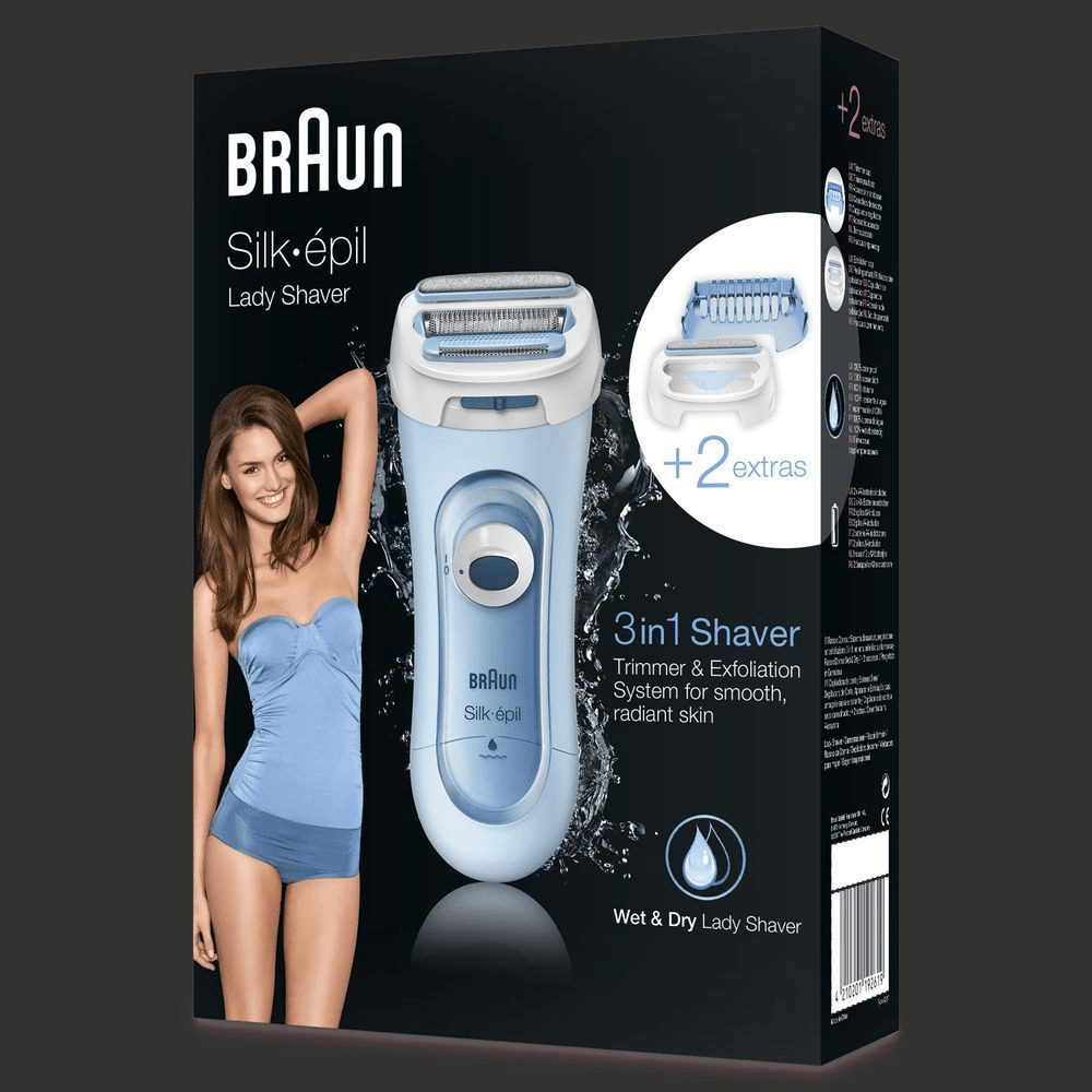 Bild: Braun Lady Shaver 5-160 – 3-In-1 Rasierer, Trimmer- Und Peeling-System, Wet&Dry 