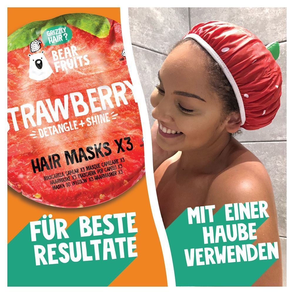 Bild: Bear Fruits Strawberry Entwirren + Glanz Haarmaske 