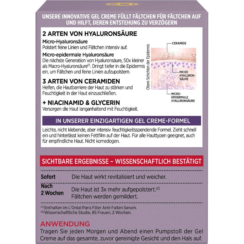 Bild: L'ORÉAL PARIS Revitalift Filler Gesichtsgel Hyaluronsäure