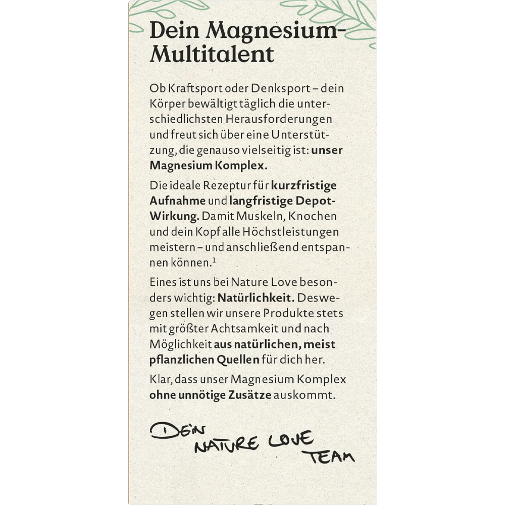 Bild: NATURE LOVE Magnesium Komplex