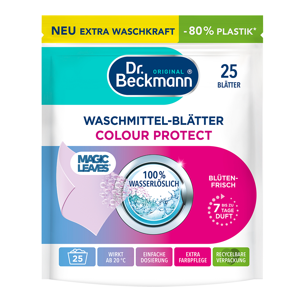Bild: Dr. Beckmann Magic Leaves Waschmittel Blätter Color Protect