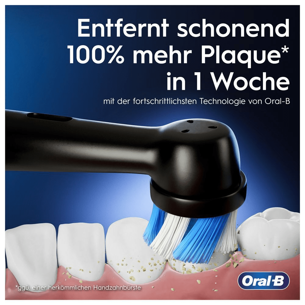 Bild: Oral-B iO Series 3 Elektrische Zahnbürste, Matt Black/Ice Blue