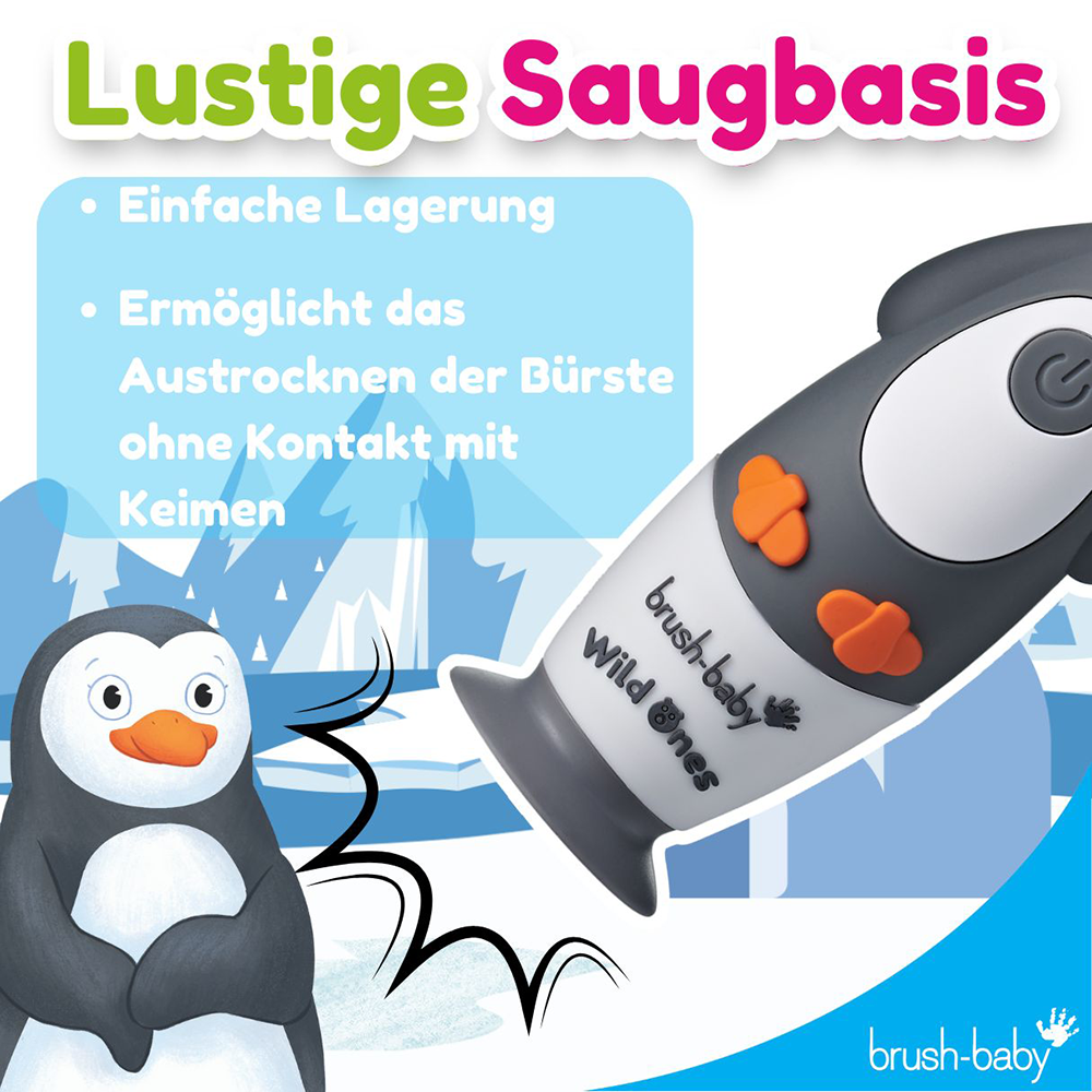 Bild: brush-baby Wild Ones Wiederaufladbare Elektrische Zahnbürste Percy Pinguin