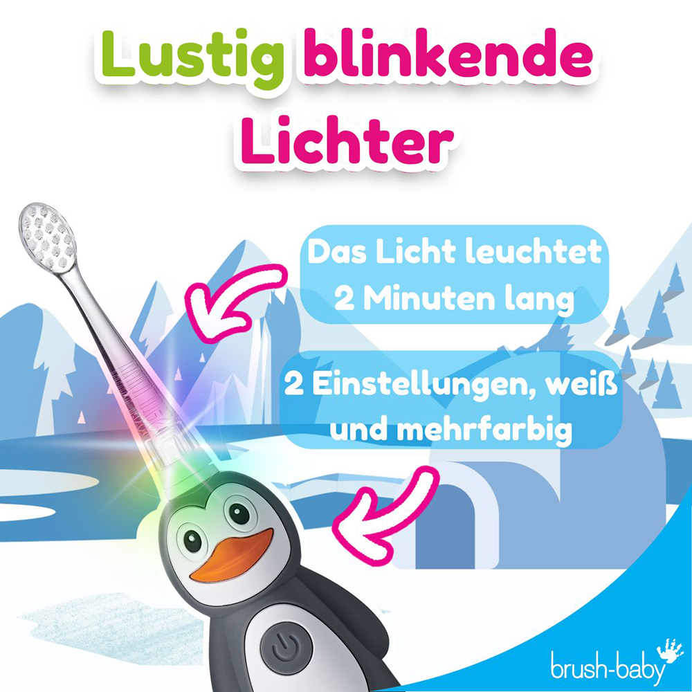 Bild: brush-baby Wild Ones Wiederaufladbare Elektrische Zahnbürste Percy Pinguin