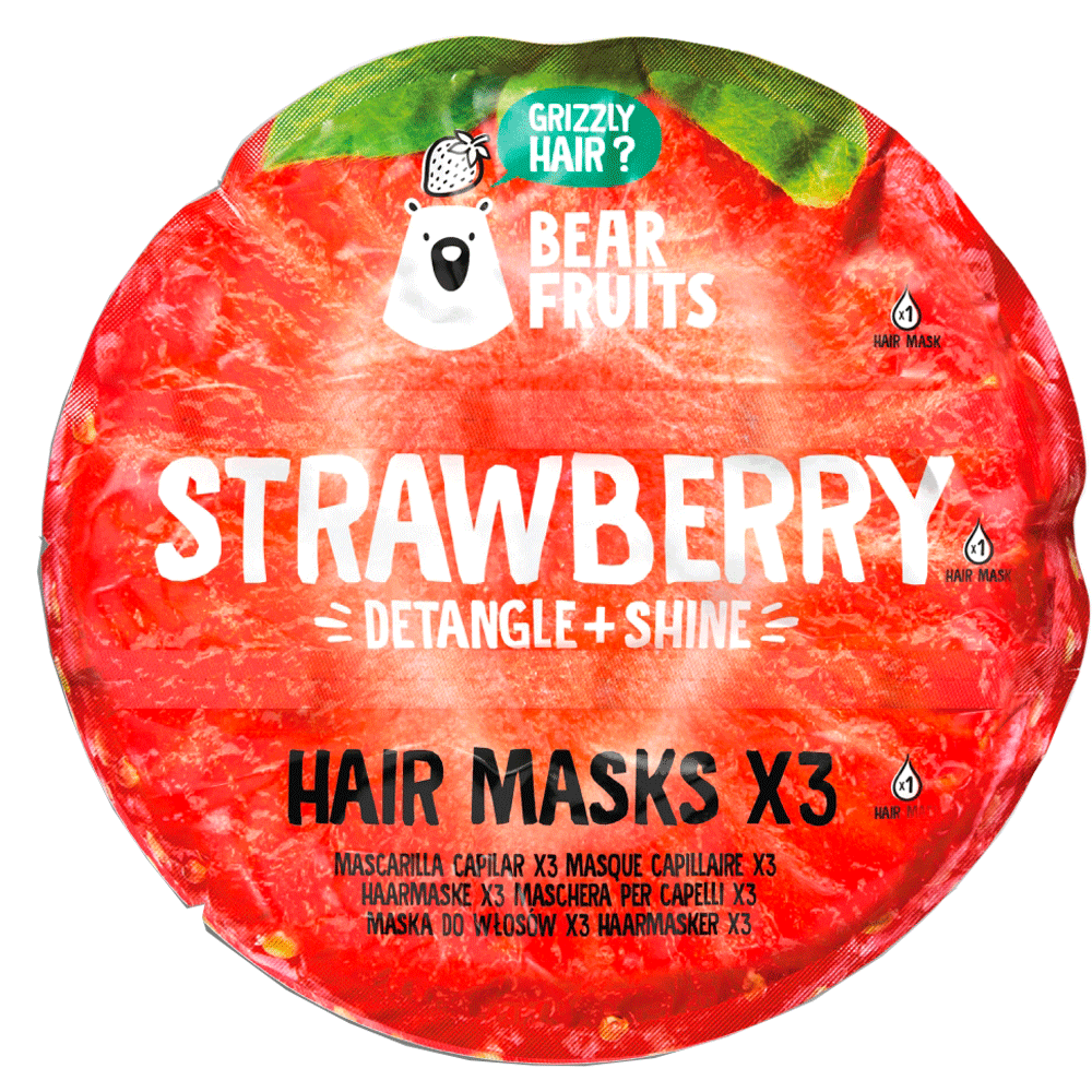Bild: Bear Fruits Strawberry Entwirren + Glanz Haarmaske