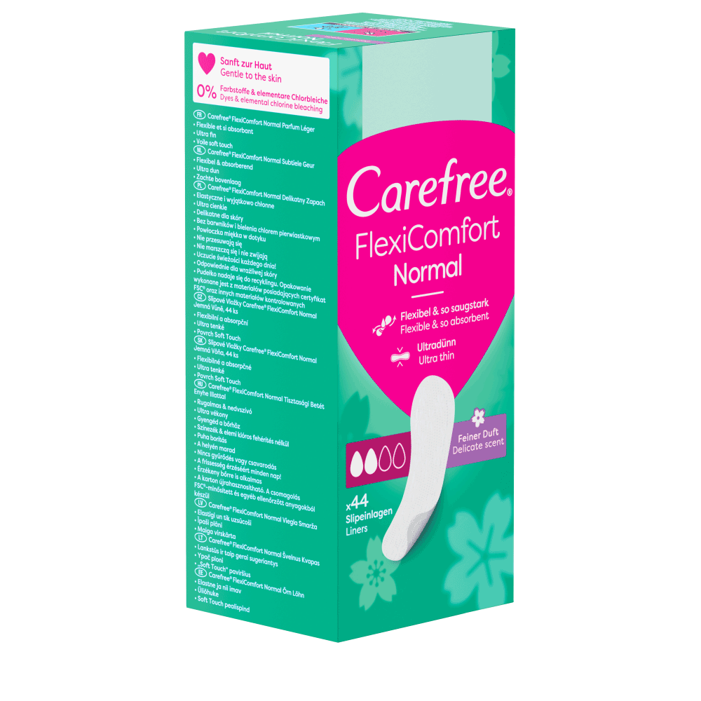 Bild: Carefree FlexiComfort FlexiComfort Slipeinlagen Normal mit Feinem Duft