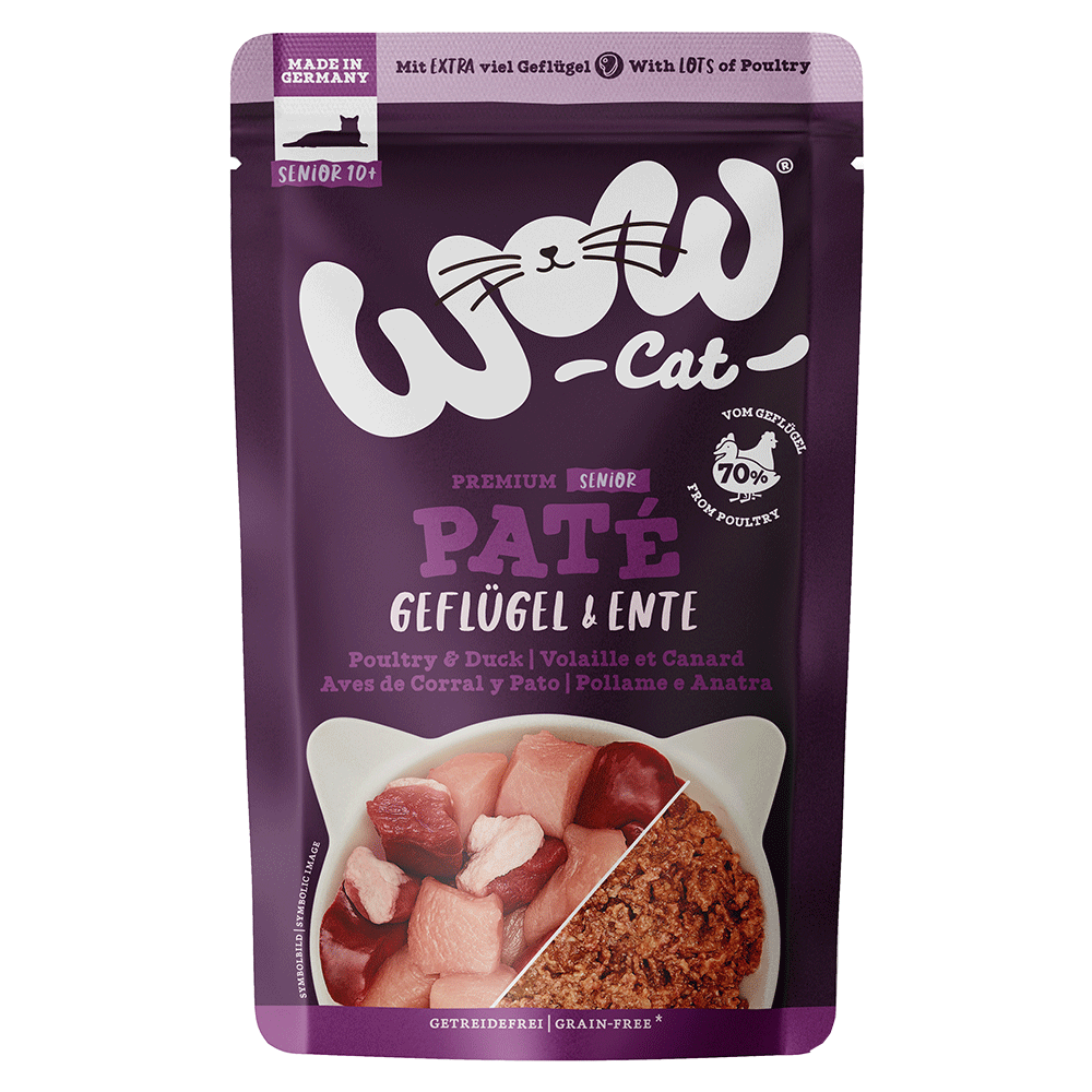 Bild: WOW Cat Senior Paté Geflügel & Ente
