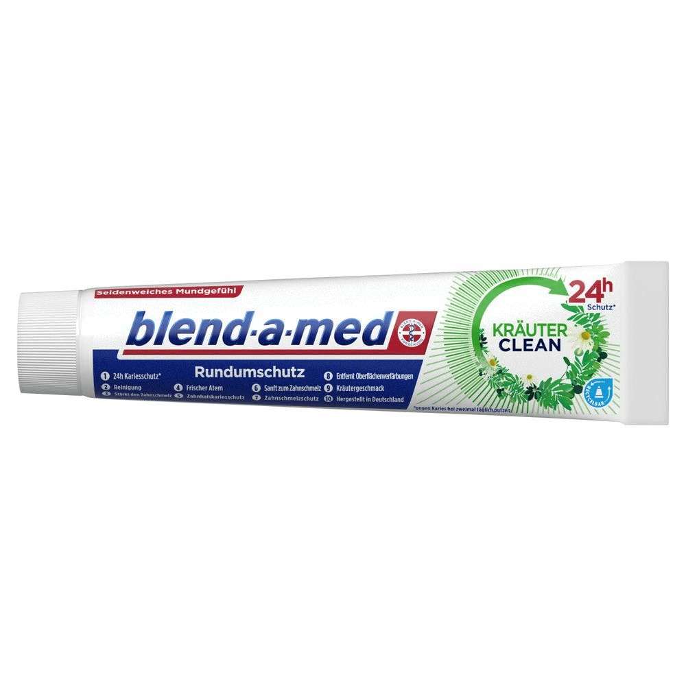 Bild: blend-a-med Rundumschutz Kräuter Clean Zahncreme