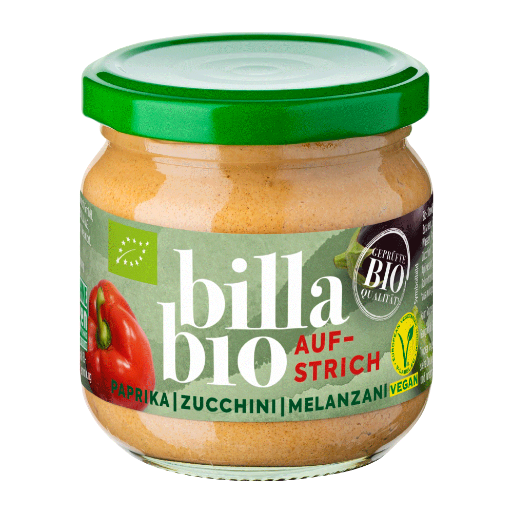 Bild: Billa Bio Aufstrich Paprika Zucchini Melanzani