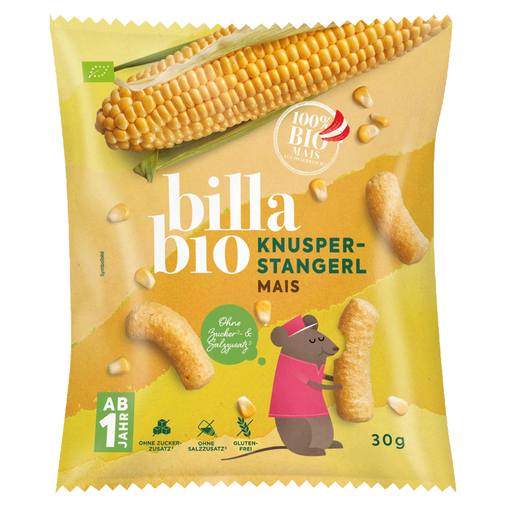 Bild: Billa Bio Knusper Stangerl Mais