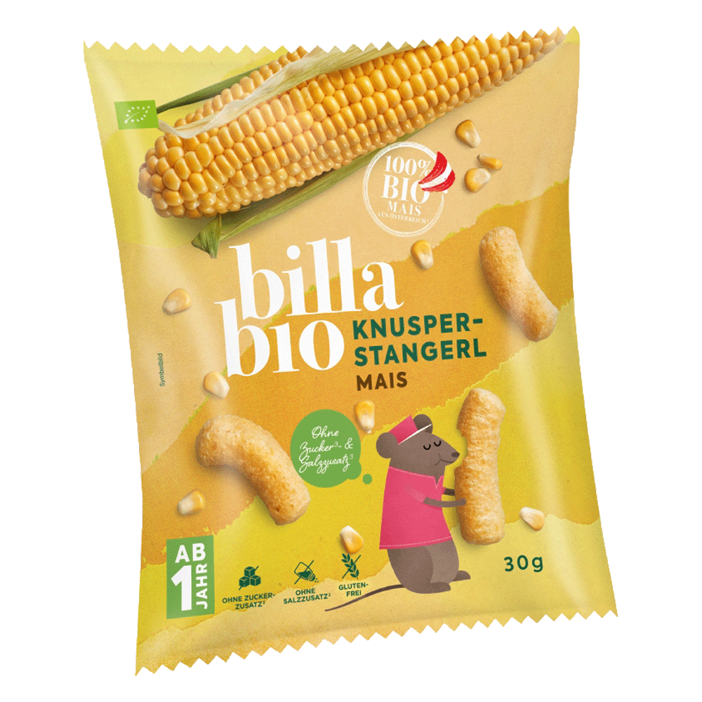 Bild: Billa Bio Knusper Stangerl Mais