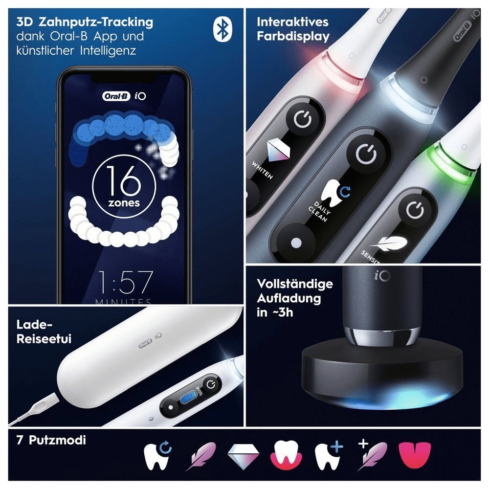 Bild: Oral-B iO Series 9 Duo Elektrische Zahnbürste, Black Onyx/Rose Quartz