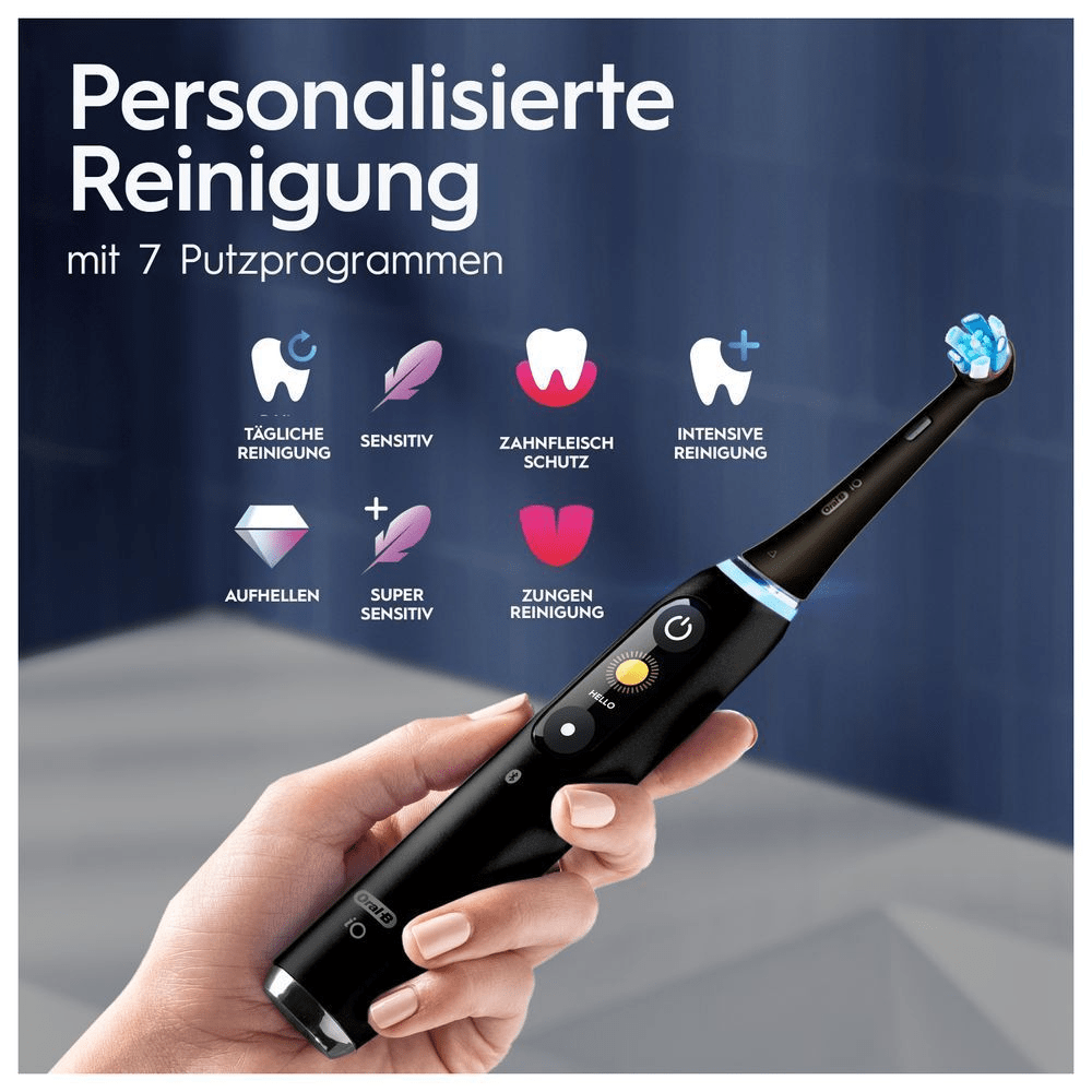 Bild: Oral-B iO Series 9 Duo Elektrische Zahnbürste, Black Onyx/Rose Quartz