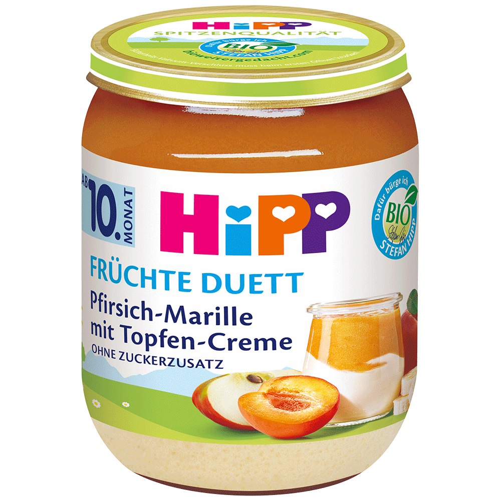 Bild: HiPP Pfirsich Marille mit Topfen Creme