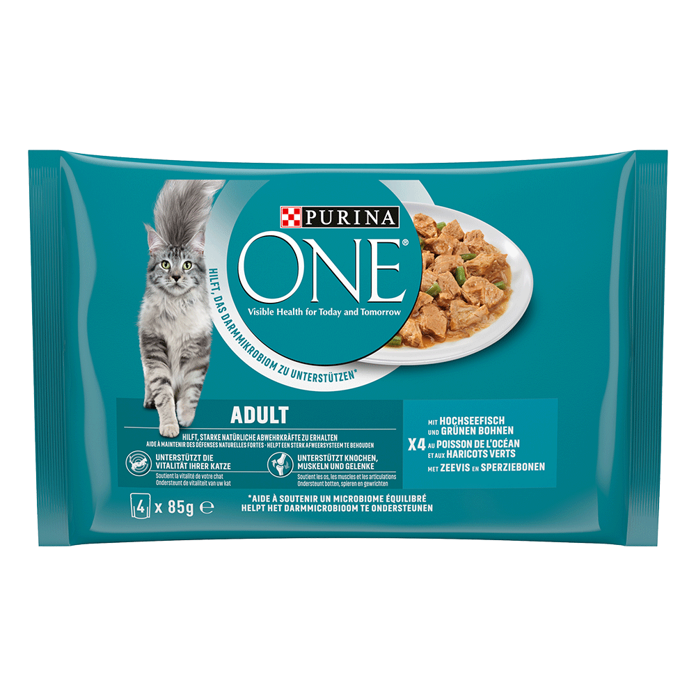 Bild: Purina ONE Adult mit Hochseefisch und grüne Bohnen